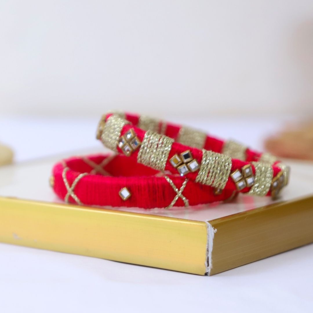 Kundan Gota Bangles - 8 colors