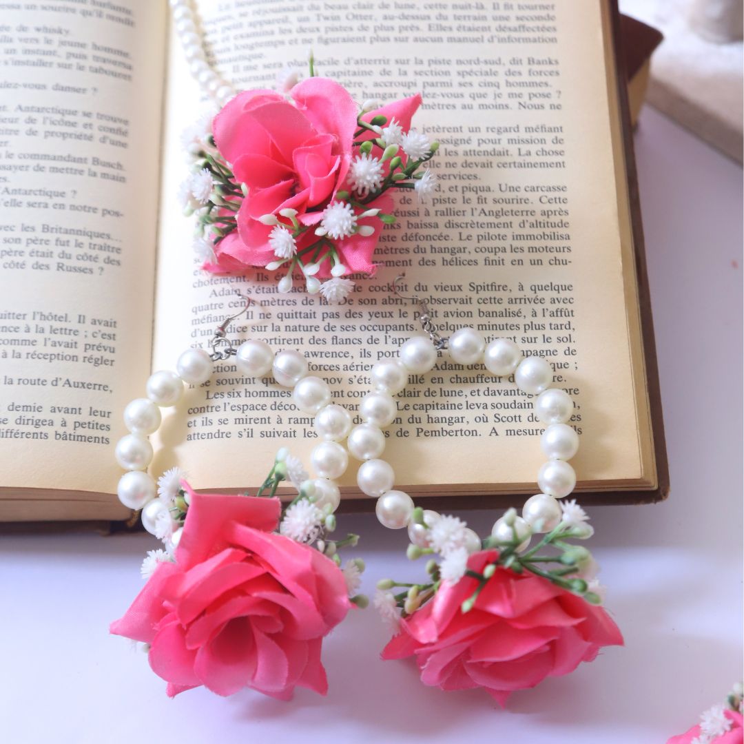 Roses Earings and bindhi - 8 Colors