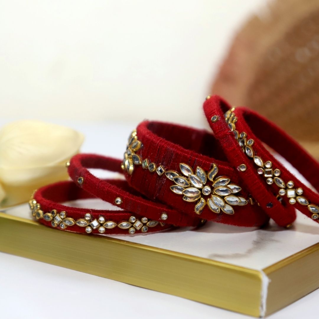 Kundan Bangles Handmade - 8 Colors