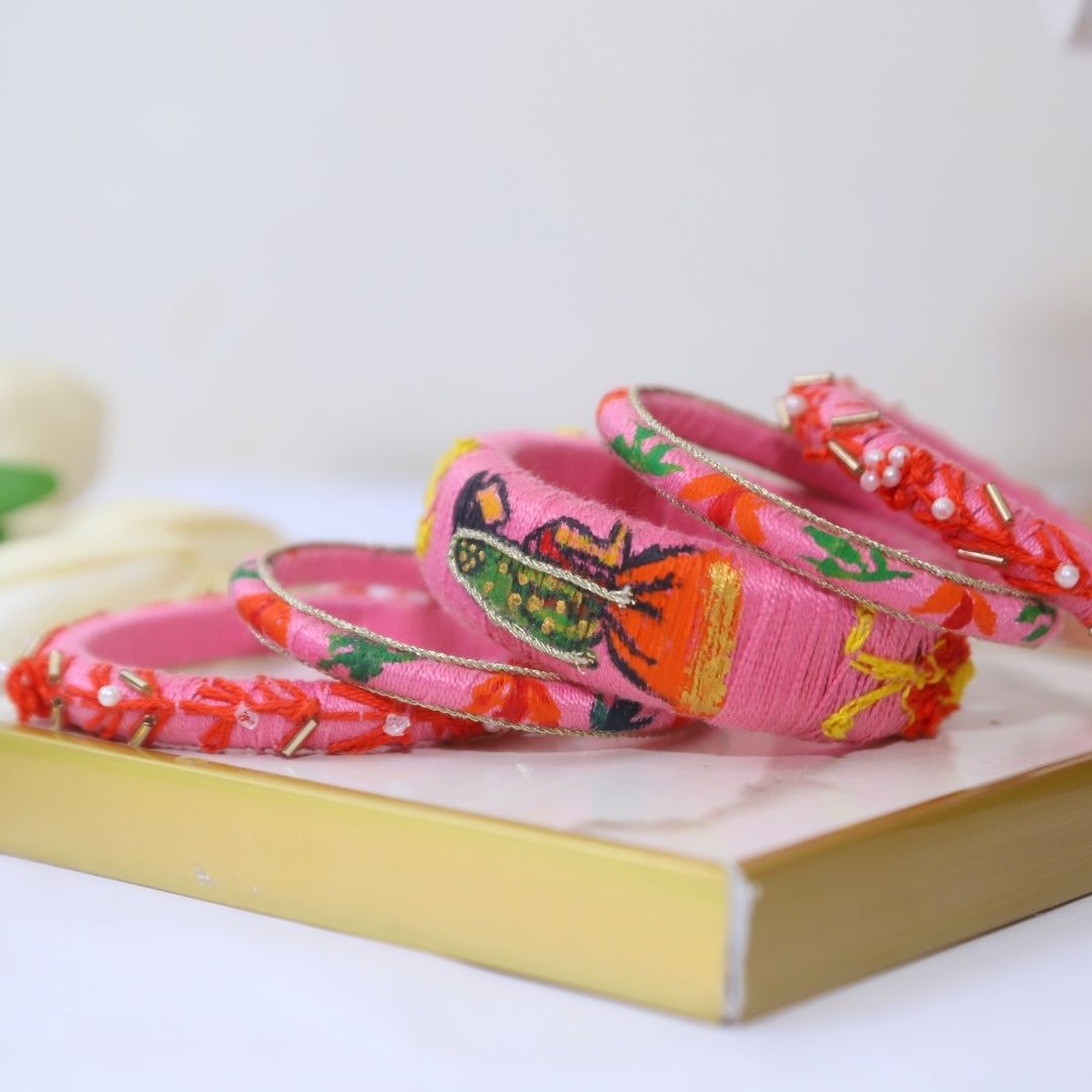 Hand Painted Bride Bangles - 8 Colors