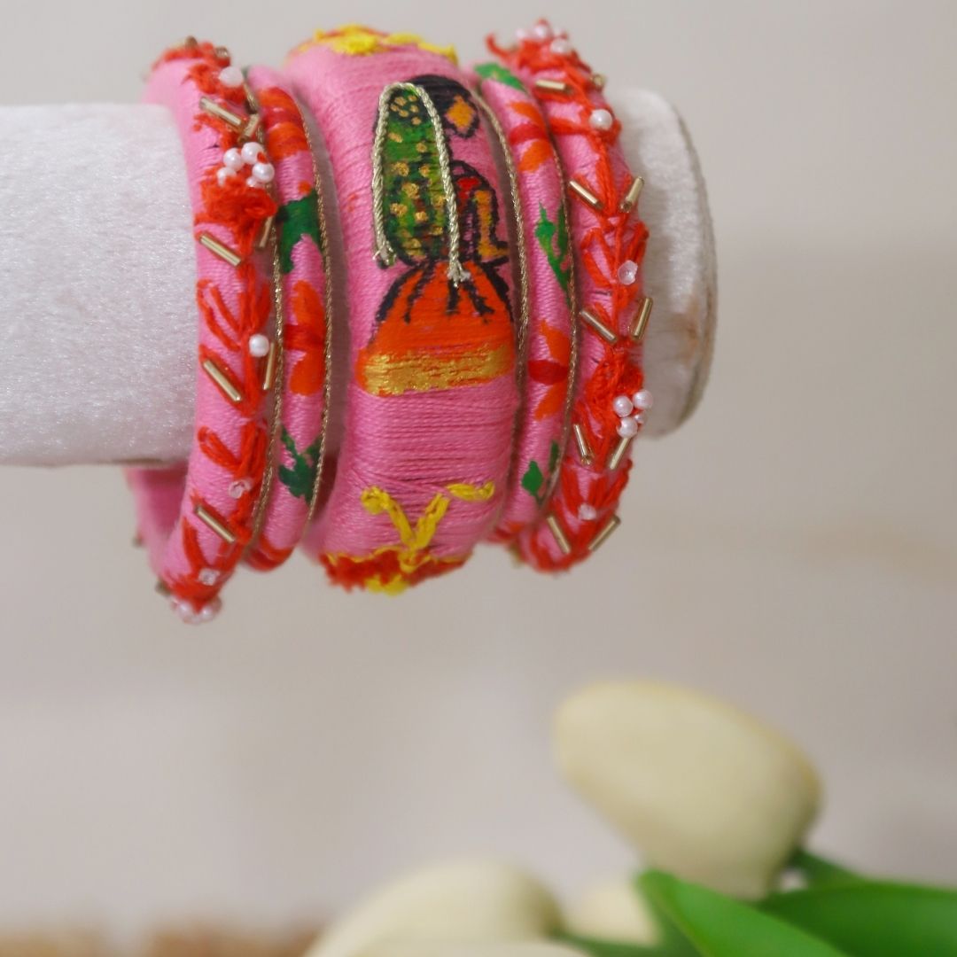 Hand Painted Bride Bangles - 8 Colors