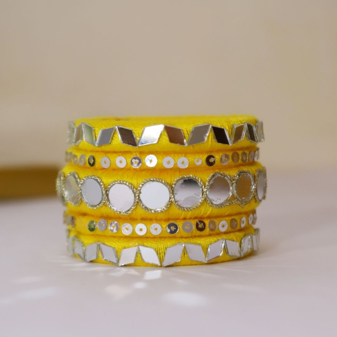 Mirror Mehndi bangles - 8 colors