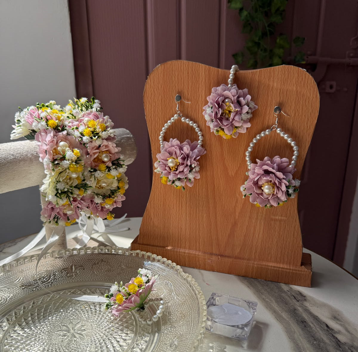 Lilac white Floral Complete Set