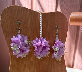 Peony Lavender Earrings & Bindi