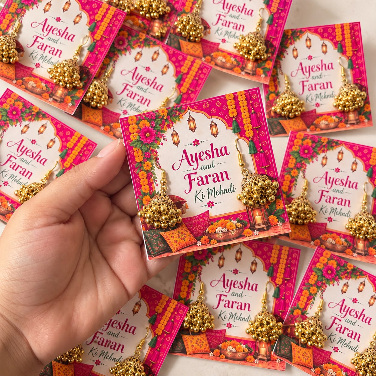 Jhumka Card Wedding Favours
