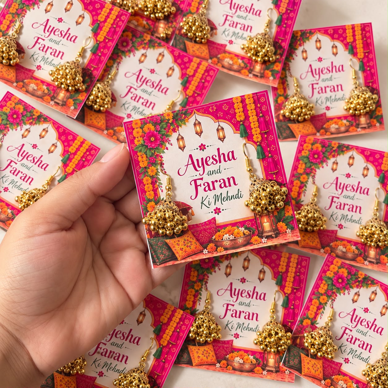 Jhumka Card Wedding Favours